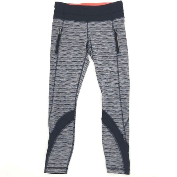 Lululemon Athletica Inspire Tight II Leggings Textured Wave Black Silver Spoon 6 - Picture 1 of 11